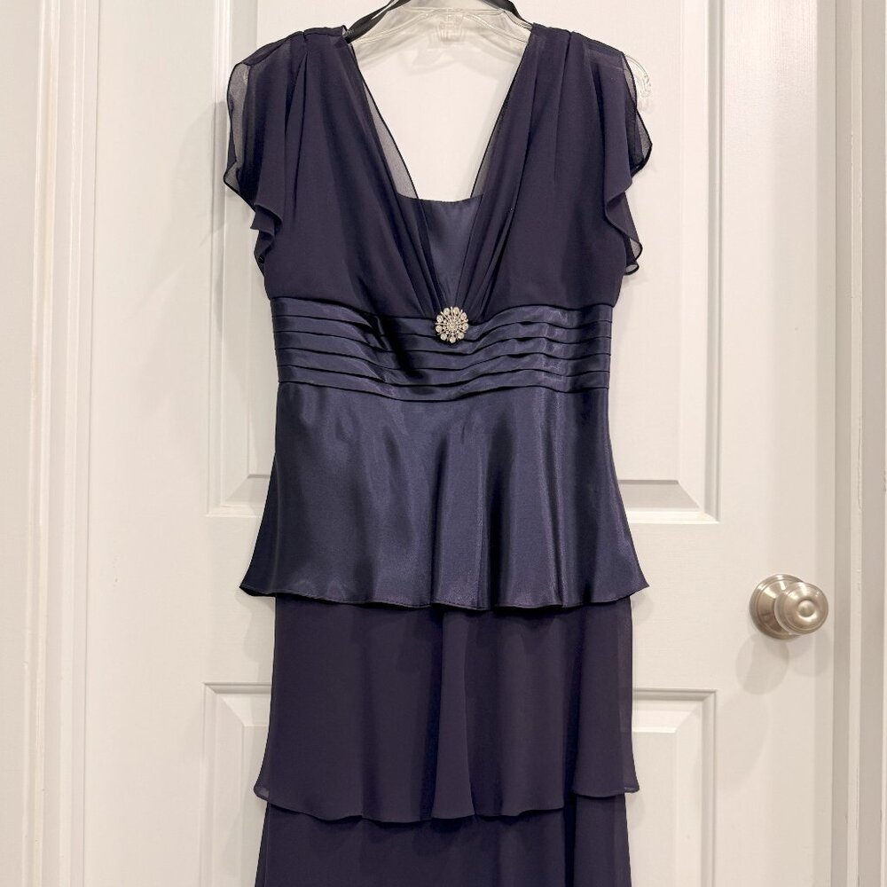 Navy Blue Gown by Petra, layered